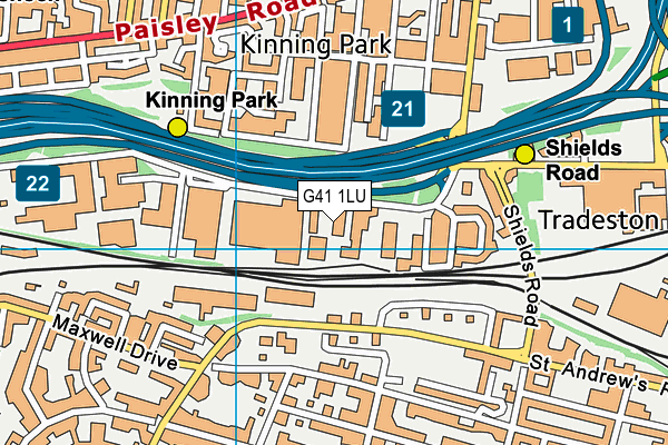G41 1LU map - OS VectorMap District (Ordnance Survey) G41 1LU map - OS VectorMap District (Ordnance Survey)