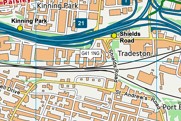 G41 1NG map - OS VectorMap District (Ordnance Survey) G41 1NG map - OS VectorMap District (Ordnance Survey)