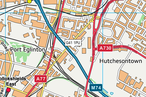 G41 1PU map - OS VectorMap District (Ordnance Survey)