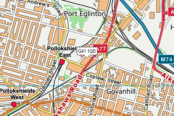 G41 1QD map - OS VectorMap District (Ordnance Survey) G41 1QD map - OS VectorMap District (Ordnance Survey)