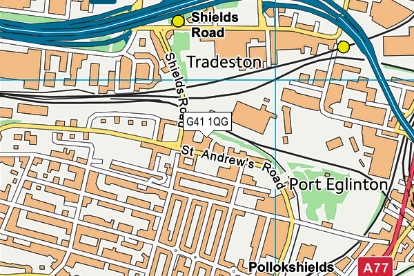 G41 1QG map - OS VectorMap District (Ordnance Survey) G41 1QG map - OS VectorMap District (Ordnance Survey)