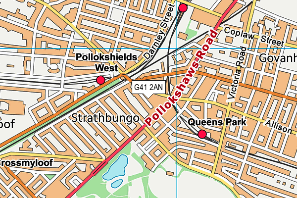G41 2AN map - OS VectorMap District (Ordnance Survey) G41 2AN map - OS VectorMap District (Ordnance Survey)