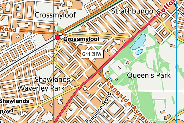 G41 2HW map - OS VectorMap District (Ordnance Survey)