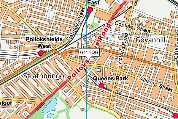 G41 2QG map - OS VectorMap District (Ordnance Survey) G41 2QG map - OS VectorMap District (Ordnance Survey)