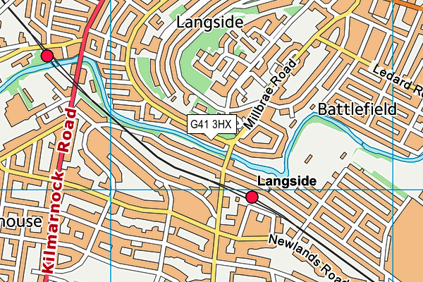 G41 3HX map - OS VectorMap District (Ordnance Survey)