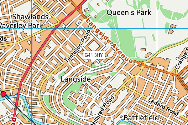G41 3HY map - OS VectorMap District (Ordnance Survey)