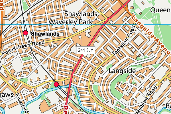 G41 3JY map - OS VectorMap District (Ordnance Survey)