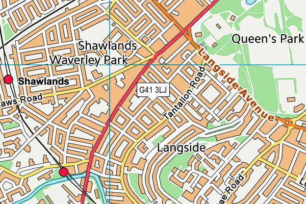 G41 3LJ map - OS VectorMap District (Ordnance Survey)