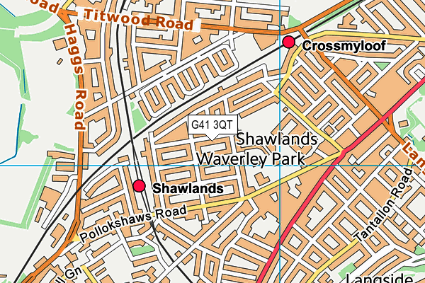 G41 3QT map - OS VectorMap District (Ordnance Survey)