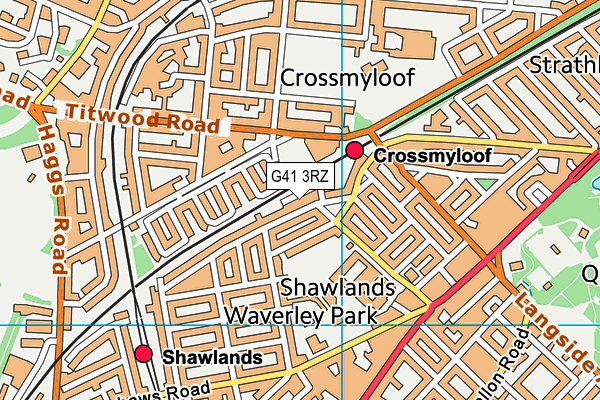 G41 3RZ map - OS VectorMap District (Ordnance Survey)