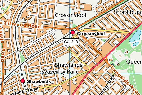 G41 3UB map - OS VectorMap District (Ordnance Survey)