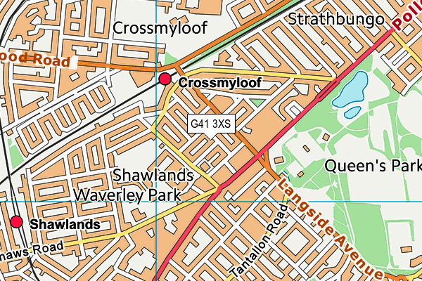 G41 3XS map - OS VectorMap District (Ordnance Survey)