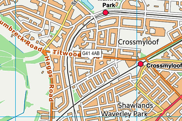 G41 4AB map - OS VectorMap District (Ordnance Survey) G41 4AB map - OS VectorMap District (Ordnance Survey)