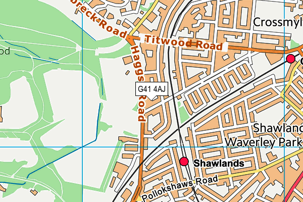 G41 4AJ map - OS VectorMap District (Ordnance Survey) G41 4AJ map - OS VectorMap District (Ordnance Survey)