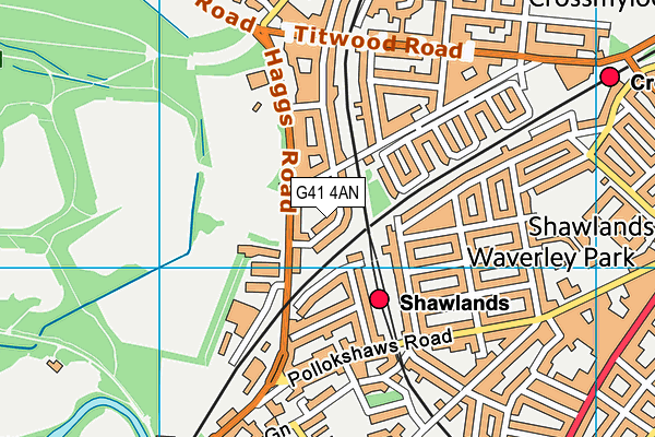 G41 4AN map - OS VectorMap District (Ordnance Survey) G41 4AN map - OS VectorMap District (Ordnance Survey)