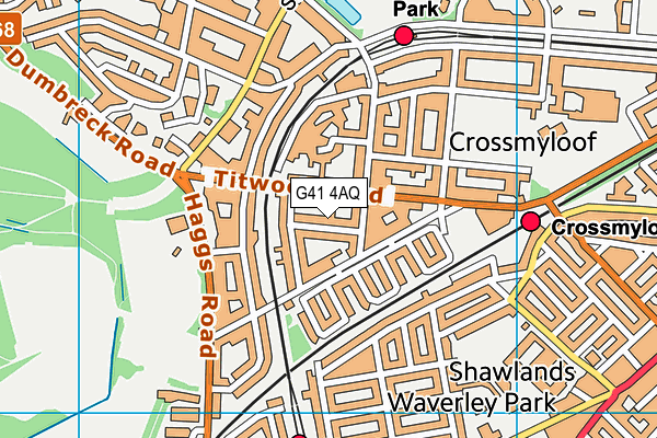 G41 4AQ map - OS VectorMap District (Ordnance Survey) G41 4AQ map - OS VectorMap District (Ordnance Survey)