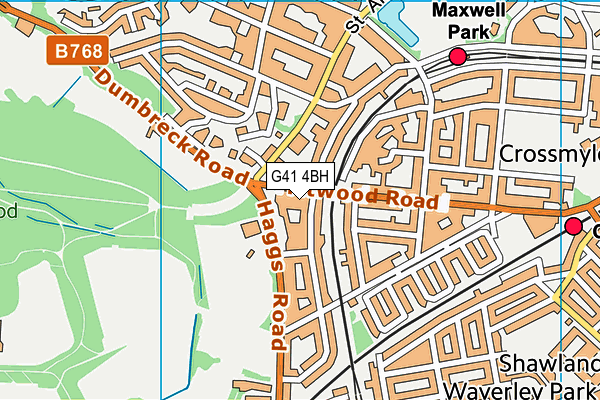 G41 4BH map - OS VectorMap District (Ordnance Survey) G41 4BH map - OS VectorMap District (Ordnance Survey)