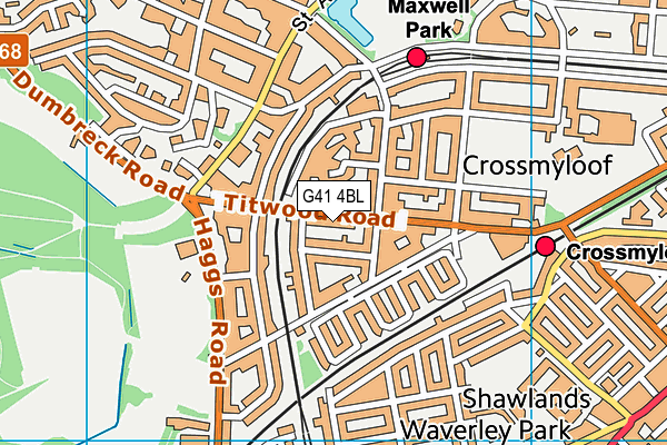 G41 4BL map - OS VectorMap District (Ordnance Survey) G41 4BL map - OS VectorMap District (Ordnance Survey)