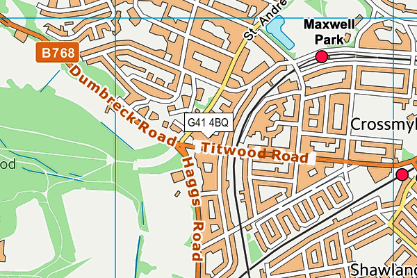 G41 4BQ map - OS VectorMap District (Ordnance Survey) G41 4BQ map - OS VectorMap District (Ordnance Survey)