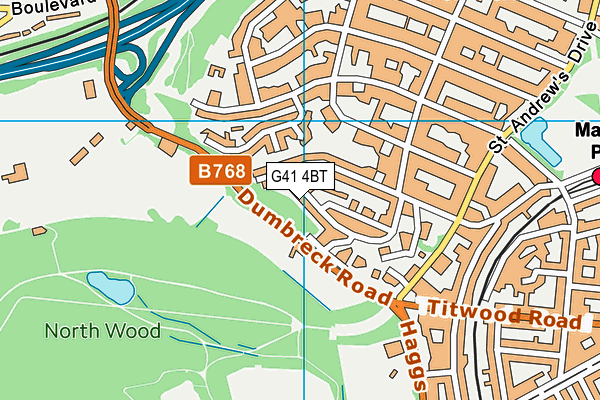 G41 4BT map - OS VectorMap District (Ordnance Survey) G41 4BT map - OS VectorMap District (Ordnance Survey)