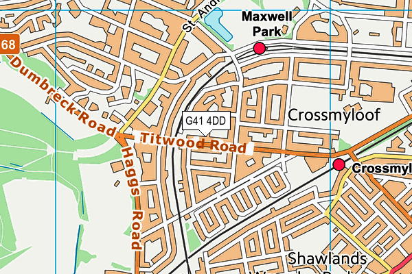 G41 4DD map - OS VectorMap District (Ordnance Survey) G41 4DD map - OS VectorMap District (Ordnance Survey)