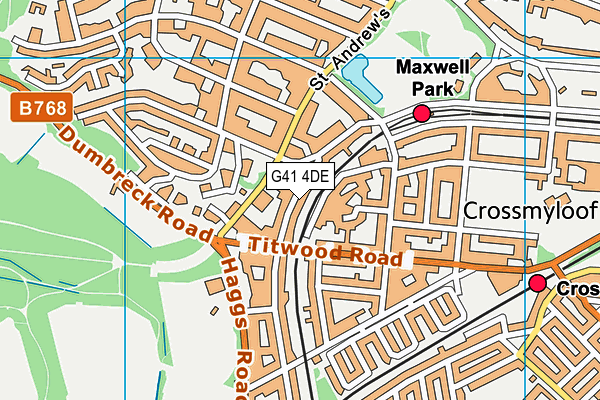 G41 4DE map - OS VectorMap District (Ordnance Survey) G41 4DE map - OS VectorMap District (Ordnance Survey)