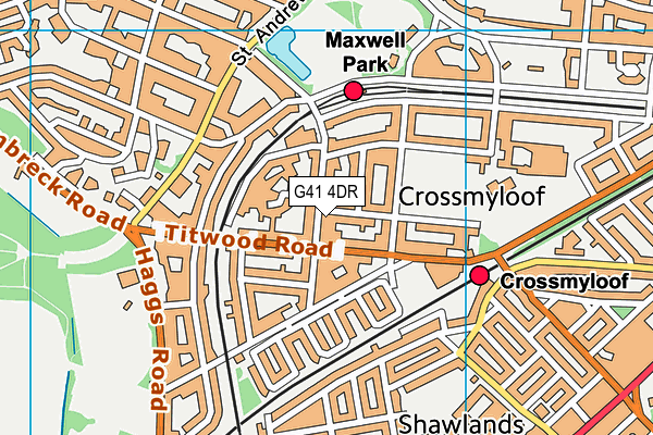 G41 4DR map - OS VectorMap District (Ordnance Survey) G41 4DR map - OS VectorMap District (Ordnance Survey)