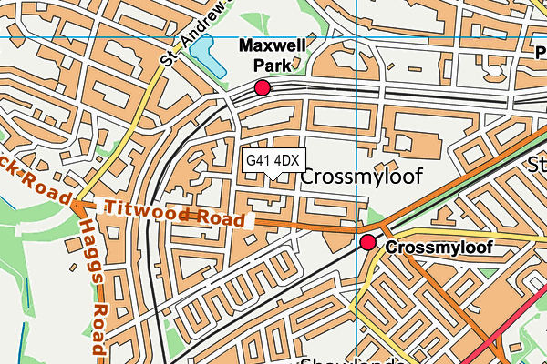 G41 4DX map - OS VectorMap District (Ordnance Survey) G41 4DX map - OS VectorMap District (Ordnance Survey)
