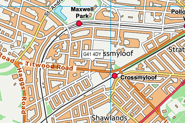 G41 4DY map - OS VectorMap District (Ordnance Survey) G41 4DY map - OS VectorMap District (Ordnance Survey)
