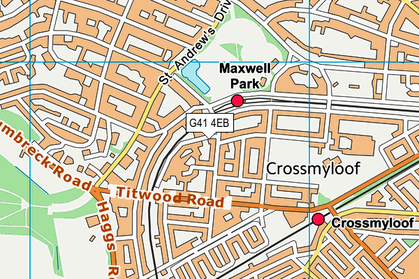 G41 4EB map - OS VectorMap District (Ordnance Survey)