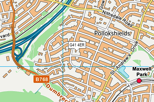 G41 4ER map - OS VectorMap District (Ordnance Survey) G41 4ER map - OS VectorMap District (Ordnance Survey)