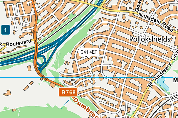 G41 4ET map - OS VectorMap District (Ordnance Survey) G41 4ET map - OS VectorMap District (Ordnance Survey)
