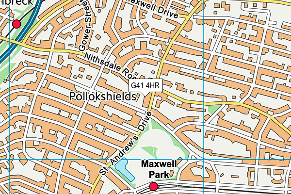 G41 4HR map - OS VectorMap District (Ordnance Survey) G41 4HR map - OS VectorMap District (Ordnance Survey)