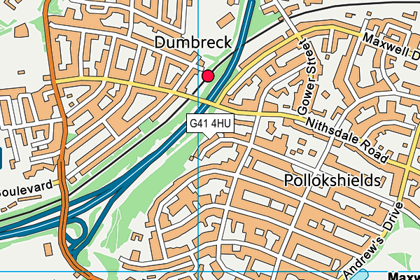G41 4HU map - OS VectorMap District (Ordnance Survey) G41 4HU map - OS VectorMap District (Ordnance Survey)