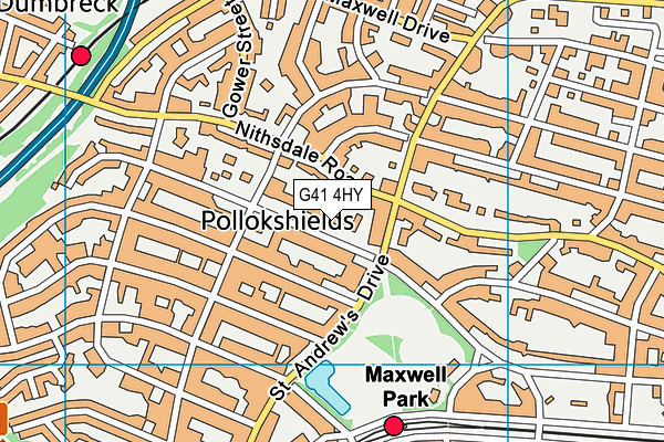 G41 4HY map - OS VectorMap District (Ordnance Survey) G41 4HY map - OS VectorMap District (Ordnance Survey)