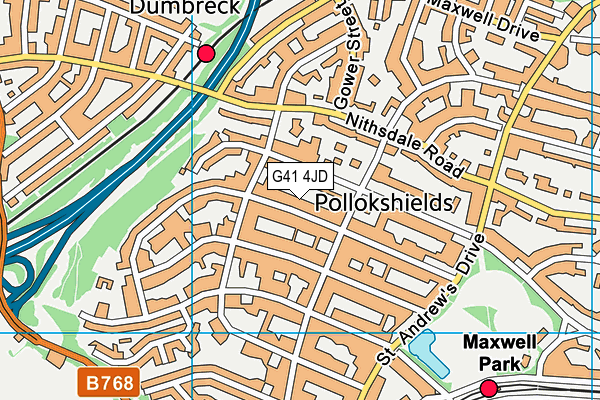 G41 4JD map - OS VectorMap District (Ordnance Survey) G41 4JD map - OS VectorMap District (Ordnance Survey)