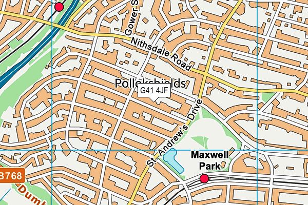 G41 4JF map - OS VectorMap District (Ordnance Survey) G41 4JF map - OS VectorMap District (Ordnance Survey)