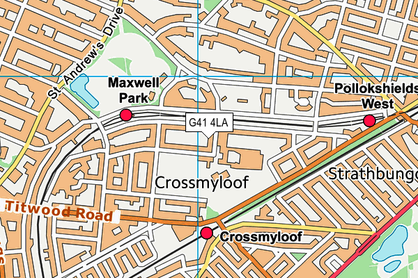 G41 4LA map - OS VectorMap District (Ordnance Survey) G41 4LA map - OS VectorMap District (Ordnance Survey)