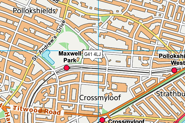 G41 4LJ map - OS VectorMap District (Ordnance Survey) G41 4LJ map - OS VectorMap District (Ordnance Survey)