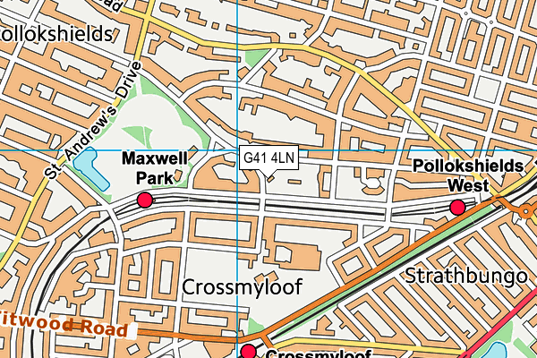 G41 4LN map - OS VectorMap District (Ordnance Survey) G41 4LN map - OS VectorMap District (Ordnance Survey)