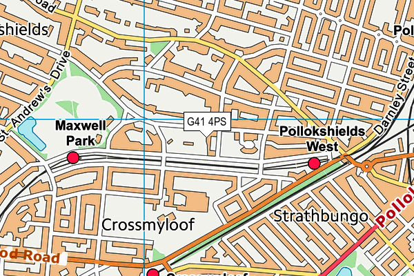 G41 4PS map - OS VectorMap District (Ordnance Survey) G41 4PS map - OS VectorMap District (Ordnance Survey)