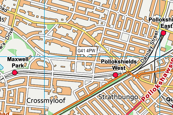 G41 4PW map - OS VectorMap District (Ordnance Survey) G41 4PW map - OS VectorMap District (Ordnance Survey)