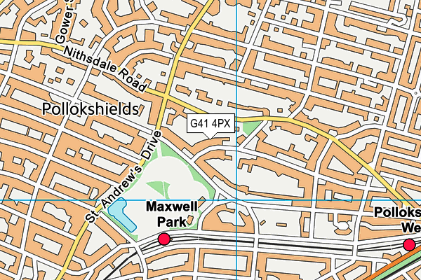 G41 4PX map - OS VectorMap District (Ordnance Survey) G41 4PX map - OS VectorMap District (Ordnance Survey)