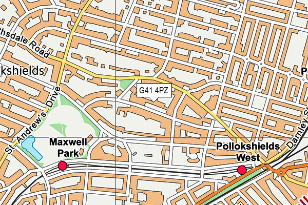 G41 4PZ map - OS VectorMap District (Ordnance Survey) G41 4PZ map - OS VectorMap District (Ordnance Survey)