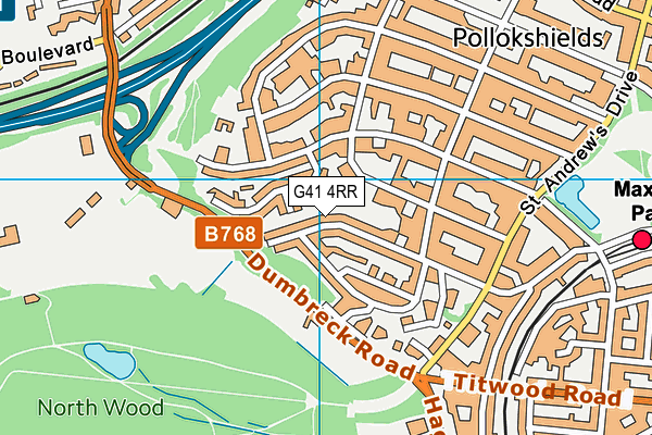 G41 4RR map - OS VectorMap District (Ordnance Survey) G41 4RR map - OS VectorMap District (Ordnance Survey)