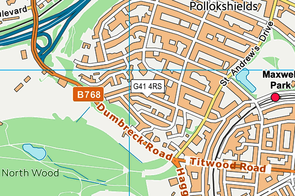 G41 4RS map - OS VectorMap District (Ordnance Survey) G41 4RS map - OS VectorMap District (Ordnance Survey)