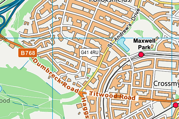 G41 4RU map - OS VectorMap District (Ordnance Survey) G41 4RU map - OS VectorMap District (Ordnance Survey)