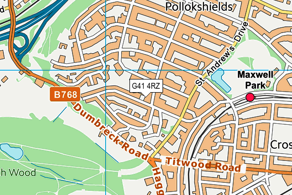 G41 4RZ map - OS VectorMap District (Ordnance Survey) G41 4RZ map - OS VectorMap District (Ordnance Survey)