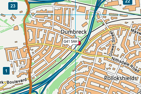 G41 5AH map - OS VectorMap District (Ordnance Survey) G41 5AH map - OS VectorMap District (Ordnance Survey)