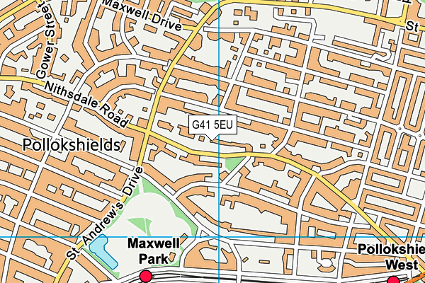 G41 5EU map - OS VectorMap District (Ordnance Survey)